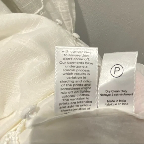 Hemant and Nandita Ruby Eyelet Guae Mini Dress Off White Medium - Picture 7 of 11